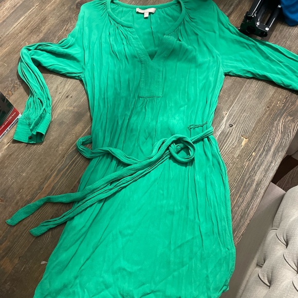 Banana Republic | Dresses | Banana Republic Size 8 Green Dress With Waist  Tie Long Sleeves | Poshmark